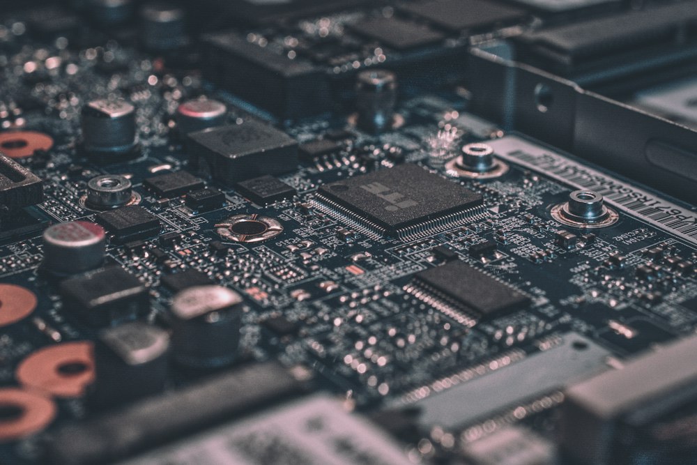 Close-up photo of a computer circuit board